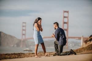 bakers beach sunny day marriage proposal