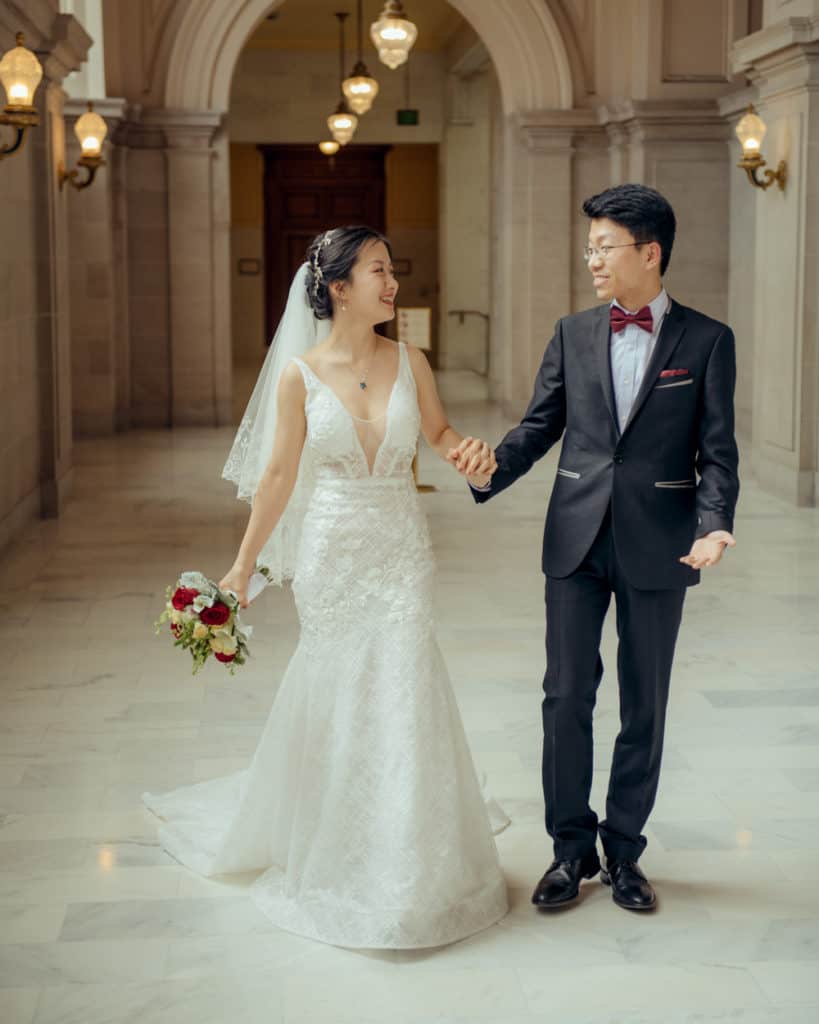 a couple walking on the 4th floor